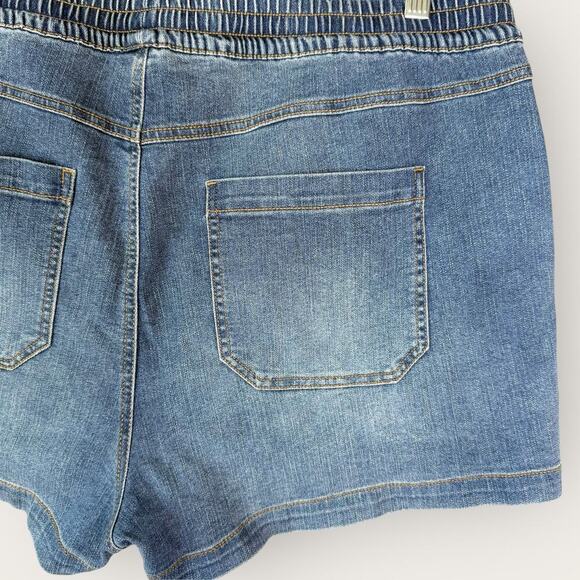 INC International Concepts Denim Embroidered Elastic Waist Blue Jean Shorts XXL - Picture 9 of 13